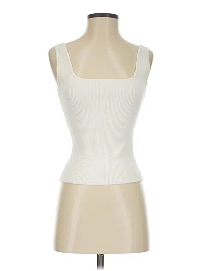 Pre-owned Open Edit Sleeveless Top Ivory Square Neckline Tops