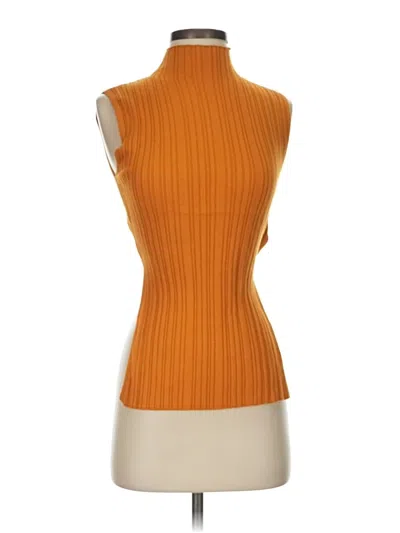 Pre-owned Open Edit Sleeveless Top Orange Turtleneck Tops