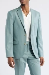 Open Edit Slim Fit Sharkskin Blazer In Blue