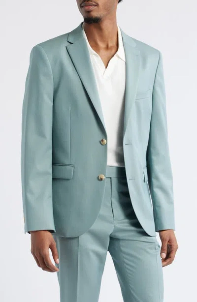 Open Edit Slim Fit Sharkskin Blazer In Blue