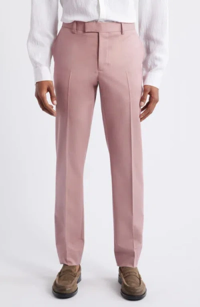 Open Edit Slim Fit Sharkskin Trousers In Pink