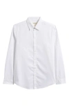 Open Edit Slim Fit Solid Cotton & Modal Button-up Shirt In White