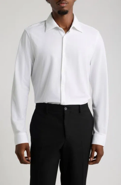 Open Edit Slim Fit Solid Dress Shirt In White