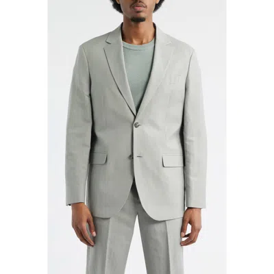 Open Edit Slim Fit Solid Linen Blend Sport Coat In Gray