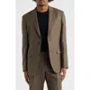 Open Edit Slim Fit Solid Linen Blend Sport Coat In Brown