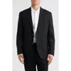 Open Edit Solid Extra Trim Wool Blend Sport Coat In Black