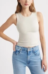 Open Edit Smooth Edit Crewneck Tank In Beige Pumice