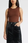 Open Edit Smooth Edit Crewneck Tank In Brown Soil