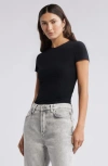 Open Edit Smooth Edit Lite Cap Sleeve T-shirt In Black
