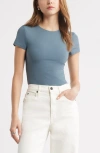 Open Edit Smooth Edit Lite Cap Sleeve T-shirt In Blue Weather