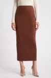 Open Edit Smooth Edit Maxi Skirt In Brown Soil
