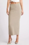 Open Edit Smooth Edit Maxi Skirt In Grey Chia