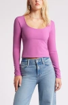 Open Edit Smooth Edit Scoop Neck Top In Pink Rosebud