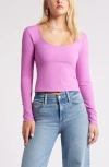 Open Edit Smooth Edit Scoop Neck Top In Pink Rosebud