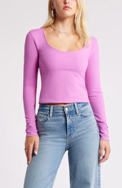Open Edit Smooth Edit Scoop Neck Top In Pink Rosebud