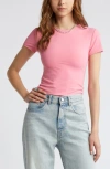 Open Edit Smooth Edit Short Sleeve Top In Pink Ginger