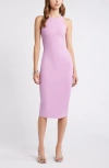 Open Edit Smooth Edit Sleeveless Body-con Midi Dress In Pink Gale