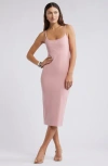 Open Edit Smooth Edit Strappy Midi Slipdress In Pink Beauty