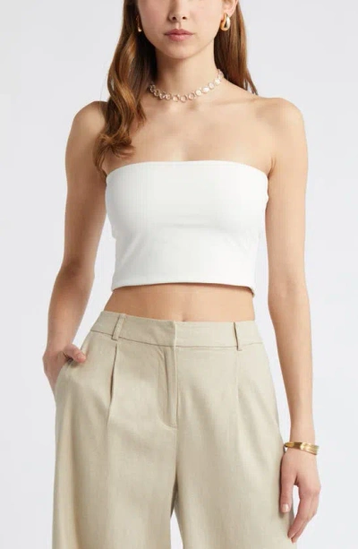 Open Edit Smooth Edit Tube Top In Ivory Cloud