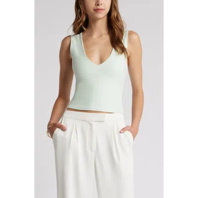 Open Edit Smooth Edit V-neck Tank In Green Aqua