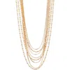 Open Edit Snake And Ball Chain Layered Necklace In Gold