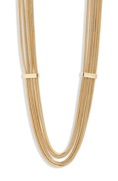 Open Edit Snake Chain Layered Necklace In Gold