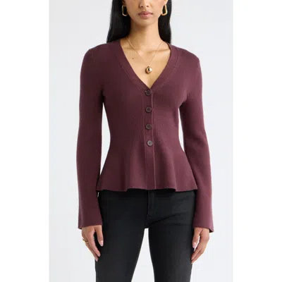 Open Edit Softluxe Ribbed Waist Cardigan In Multi