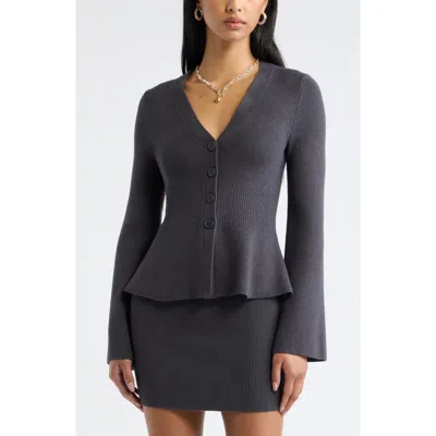 Open Edit Softluxe Ribbed Waist Cardigan In Multi