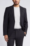 Open Edit Solid Extra Trim Wool Blend Sportcoat In Black