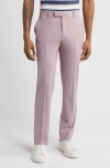 Open Edit Solid Extra Trim Wool Blend Trousers In Purple Puff
