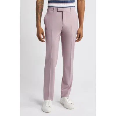 Open Edit Solid Extra Trim Wool Blend Trousers In Purple Puff