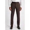 Open Edit Solid Slim Fit Wool Blend Trousers