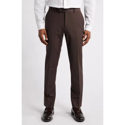 Open Edit Solid Slim Fit Wool Blend Trousers