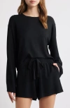 Open Edit Solid Stretch Modal Short Pajamas In Black