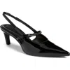 Open Edit Sophia Pointed Toe Slingback Pump In Black Patent