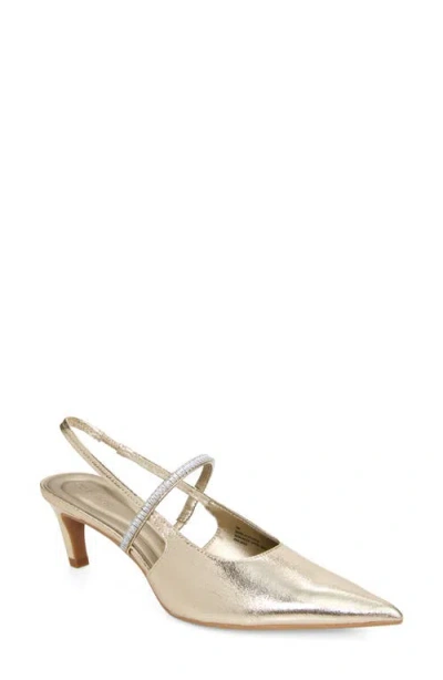 Open Edit Sophia Pointed Toe Slingback Pump In Gold Metallic