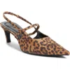 Open Edit Sophia Pointed Toe Slingback Pump In Tan Leopard
