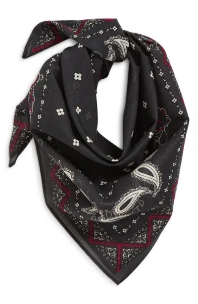 Open Edit Square Cotton Bandana In Black