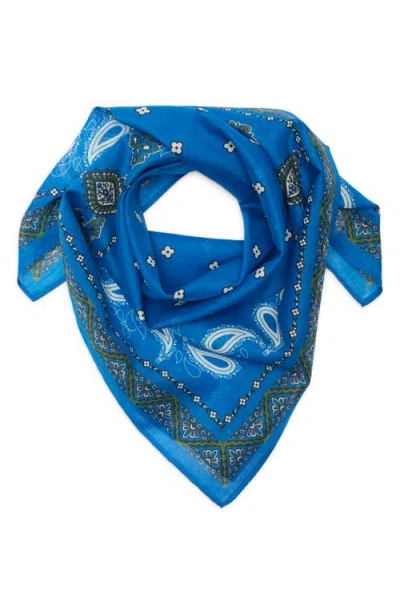 Open Edit Square Cotton Bandana In Blue