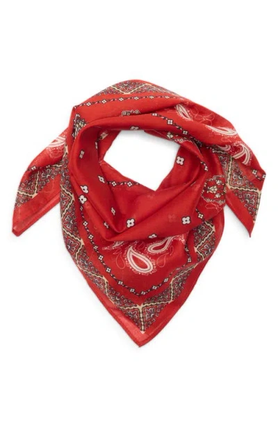 Open Edit Square Cotton Bandana In Red
