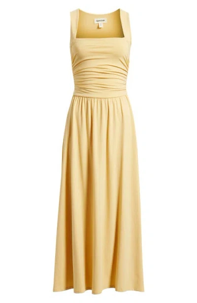 Open Edit Square Neck Maxi Dress In Yellow