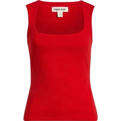 Open Edit Square Neck Ponte Top In Multi