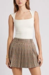 Open Edit Square Neck Tank In White