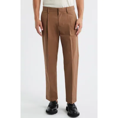 Open Edit Straight Leg Pants In Brown Sepia