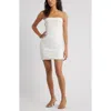 Open Edit Strapless Foldover Body-con Minidress In White