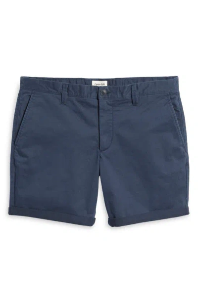Open Edit Stretch Cotton Skinny Chino Shorts In Navy Eclipse