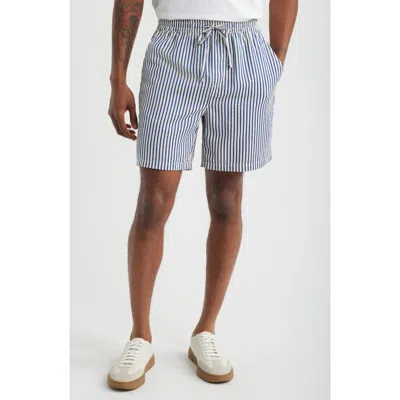 Open Edit Stripe Seersucker Drawstring Shorts In Multi