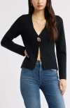 Open Edit Structured One-button Cardigan In Black