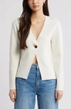 Open Edit Structured One-button Cardigan In White