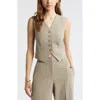 Open Edit Tailored Vest In Grey Chia